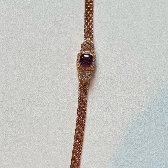 BAL5 1CTPrincess Cut Genuine Russian Alexandrite Mesh Bracelet 18K RoseGoldS925 - Picture 10 of 10